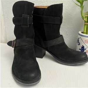 Fiorentini + Baker Stacked Chunky Black Suede Women's Ankle Boots Size 39